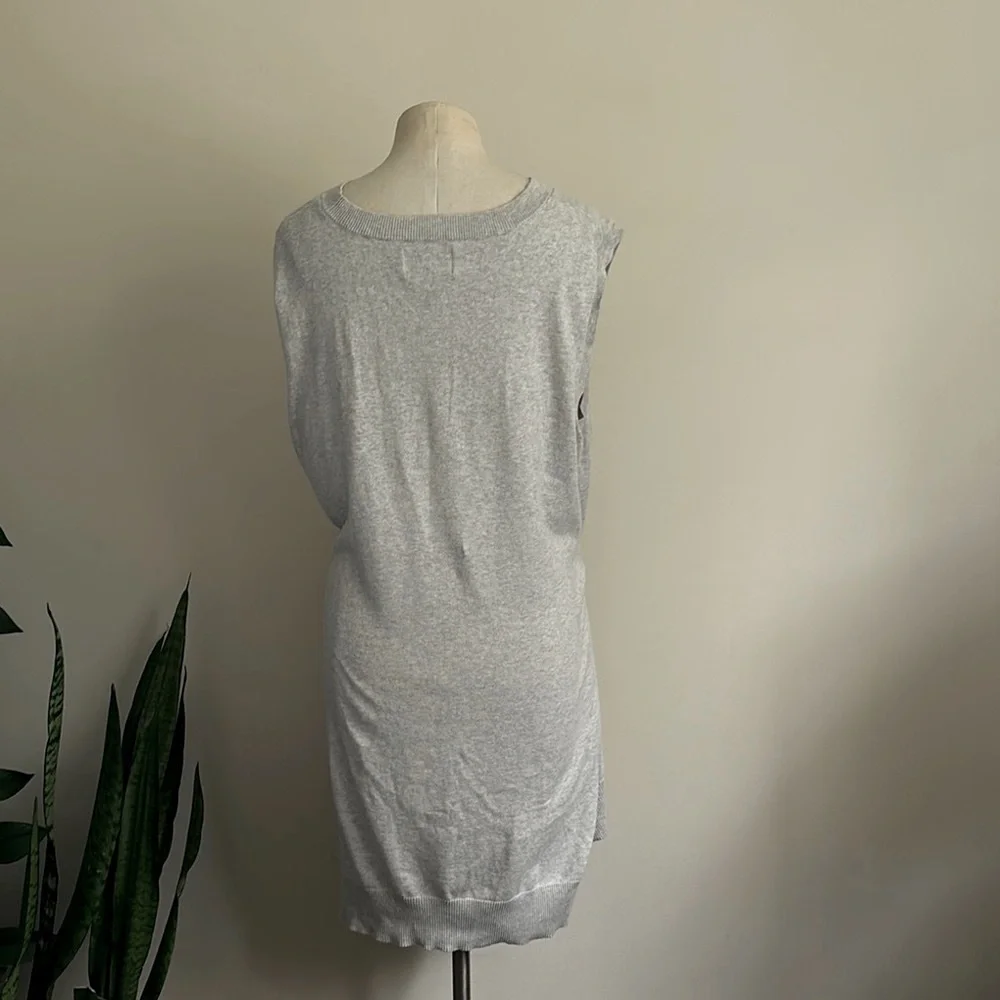 CURRENT/ELLIOTT Cotton Cashmere Mix Gray Sleeveless Sweater Dress sz Large 3 - Picture 7 of 8